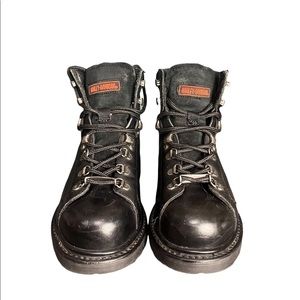 Harley Davidson women black leather boots size 8